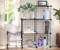 Cube Storage Organizer,6 Cube Closet Organizers and Storage,Wire Metal Grids Bookshelf,Stackable Modular Shelves,Cube Storage Organizer Bins for Home,Office,Kids Room,Black